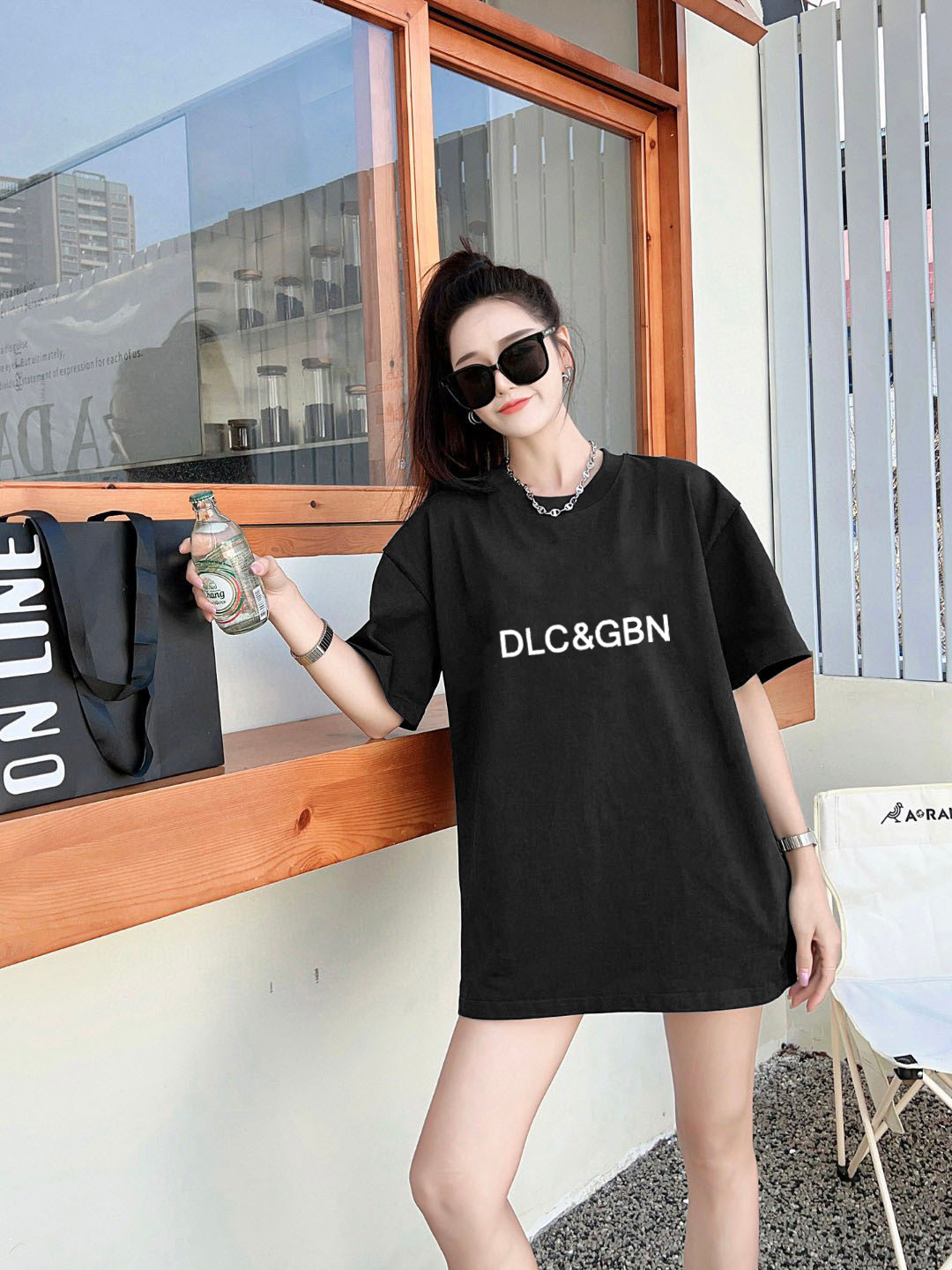 P70 DG/杜嘉班纳 印花LOGO字母百搭圆领短袖T恤男女同款 吊牌 领标 水洗唛 三标齐全 尺码：S-XXL 颜色：黑色，白色