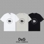 P70 🔥 [DG 杜嘉班纳] 2025FW短袖T恤 LOGO厚板 高端26s双纱300克面料 重磅面料 定制拉架罗纹同缸同染 三标齐全 男女同款 颜色：黑色 白色 灰色 尺码：S M L XL 2XL