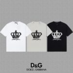 P70 🔥 [DG 杜嘉班纳] 2025FW短袖T恤 LOGO印花 高端26s双纱300克面料 重磅面料 定制拉架罗纹同缸同染 三标齐全 男女同款 颜色：黑色 白色 尺码：S M L XL 2XL