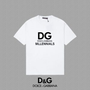 P70 🔥 [DG 杜嘉班纳] 2025FW短袖T恤 LOGO印花 高端26s双纱300克面料 重磅面料 定制拉架罗纹同缸同染 三标齐全 男女同款 颜色：黑色 白色 尺码：S M L XL 2XL
