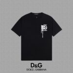 P75 🔥 [DG 杜嘉班纳] 2024FW短袖T恤 经典款刺绣字母 高端32s双纱260克面料 重磅面料 定制拉架罗纹同缸同染 三标齐全 男女同款 颜色：黑色 白色 尺码：S M L XL XXL