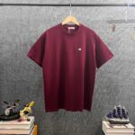 P80 Vale*华伦*天奴 2026春夏新款 字母刺绣logo工艺 双纱定制平纹纯棉面料 短袖T恤 男女同款 颜色：白色 黑色 酒红色 花灰色 尺码： S （90-130斤） M （120-150斤） L （140-165斤） XL （160-180斤） XXL （180-210斤）