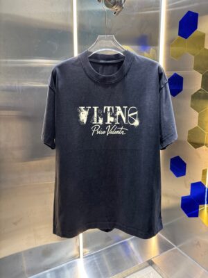 P80 VALENTIN* 华伦天*奴 2026春夏新款 洗水磨破320克圆领短袖tee 男女同款宽松版 吊牌 领标 洗水唛 三标齐全 颜色 :洗水黑 洗水白 洗水灰 褐色 尺码 :S M L XL XXL