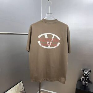 P85 valent*no～ *华伦厚板植绒logo字母2026新款休闲纯棉上衣 280g抗菌短袖tee 负离子上身十分舒适，男女同款半袖，落肩宽松版型 颜色: 黑色 白色 咖啡色 尺码：S（90-130斤） M（125-150斤） L（135-165斤） XL（160-190斤） XXL（185-220斤）