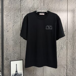 P80 𝙉𝙚𝙬⚜️华伦天奴》 2026春夏新款短袖T恤重磅纯棉 印花烫钻立体压胶个性款 颜色：白色 粉色 黑色 码数：S M L XL XXL
