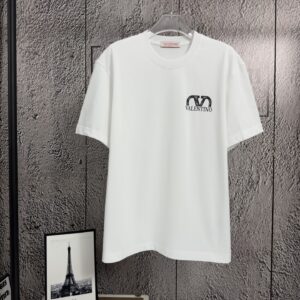 P80 𝙉𝙚𝙬⚜️华伦天奴》 2026春夏新款短袖T恤重磅纯棉 印花烫钻立体压胶个性款 颜色：白色 粉色 黑色 码数：S M L XL XXL
