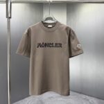 P70 MONCL* 蒙口* 2026春夏新款短袖T恤 定制纯棉字母logo 美丽绒 颜色：黑色 白色 深蓝 棕色 码数：S M L XL XXL