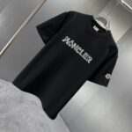 P70 MONCL* 蒙口* 2026春夏新款短袖T恤 定制纯棉字母logo 美丽绒 颜色：黑色 白色 深蓝 棕色 码数：S M L XL XXL