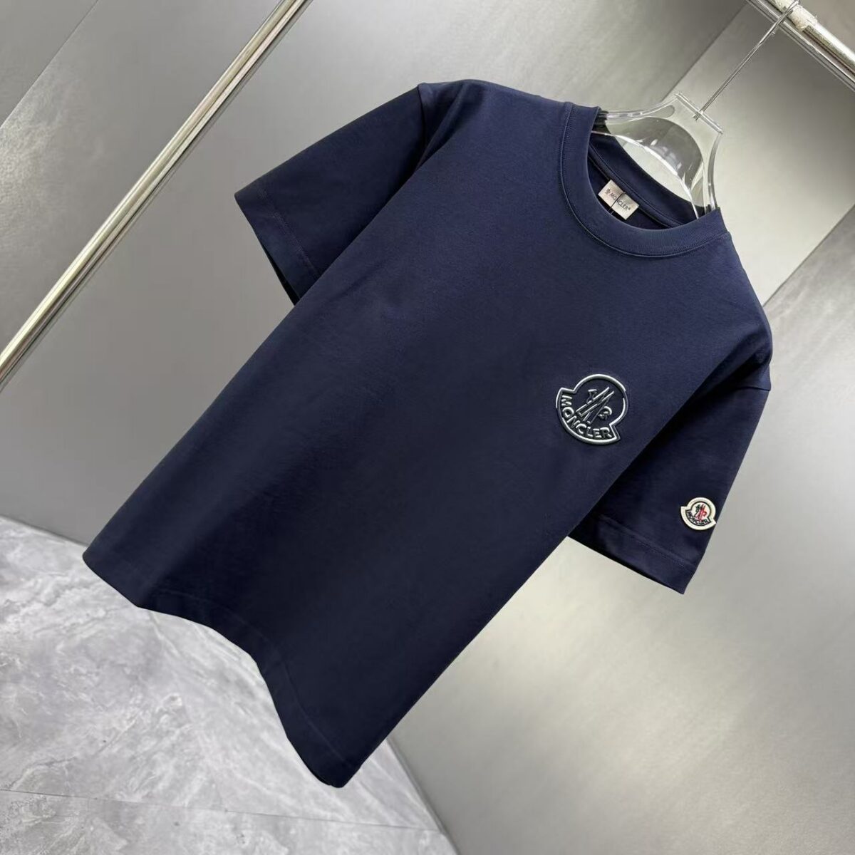 P80 MONCL* 蒙口* 2026春夏新款短袖T恤 定制纯棉字母logo 刺绣 颜色：黑色 白色 深蓝 码数：S M L XL XXL