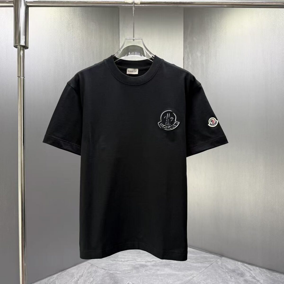 P80 MONCL* 蒙口* 2026春夏新款短袖T恤 定制纯棉字母logo 刺绣 颜色：黑色 白色 深蓝 码数：S M L XL XXL