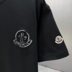 P80 MONCL* 蒙口* 2026春夏新款短袖T恤 定制纯棉字母logo 刺绣 颜色：黑色 白色 深蓝 码数：S M L XL XXL