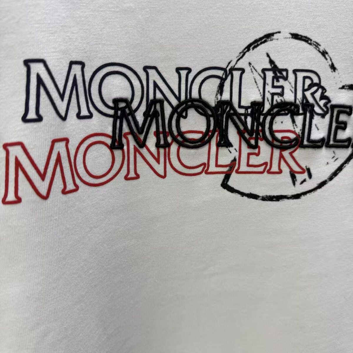 P80 MONCL* 蒙口* 2026春夏新款短袖T恤 定制纯棉字母logo 印花+刺绣 颜色：黑色 白色 深蓝 码数：S M L XL XXL