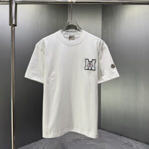 P75 MONCL* 蒙口* 2026春夏新款短袖T恤 定制纯棉字母logo 刺绣 颜色：黑色 白色 深蓝 巧色 码数：S M L XL XXL