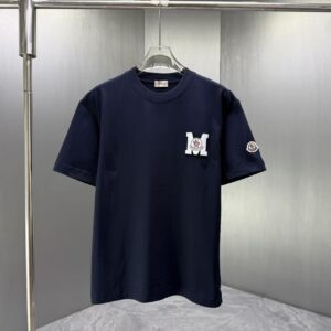 P75 MONCL* 蒙口* 2026春夏新款短袖T恤 定制纯棉字母logo 刺绣 颜色：黑色 白色 深蓝 巧色 码数：S M L XL XXL