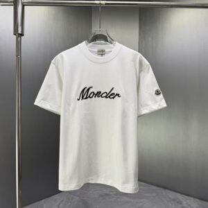 P75 MONCL* 蒙口* 2026春夏新款短袖T恤 定制纯棉字母logo 刺绣 颜色：黑色 白色 深蓝 棕色 码数：S M L XL XXL