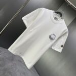 P75 MONCL* 蒙口* 2026春夏新款短袖T恤 定制纯棉字母logo 刺绣 颜色：黑色 白色 深蓝 深红 码数：S M L XL XXL