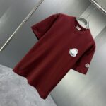 P75 MONCL* 蒙口* 2026春夏新款短袖T恤 定制纯棉字母logo 刺绣 颜色：黑色 白色 深蓝 深红 码数：S M L XL XXL