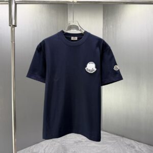 P75 MONCL* 蒙口* 2026春夏新款短袖T恤 定制纯棉字母logo 刺绣 颜色：黑色 白色 深蓝 深红 码数：S M L XL XXL