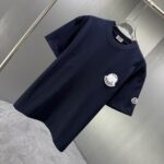 P75 MONCL* 蒙口* 2026春夏新款短袖T恤 定制纯棉字母logo 刺绣 颜色：黑色 白色 深蓝 深红 码数：S M L XL XXL