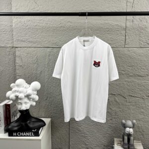 P75 Moncle* 蒙口*2026 春夏新款 经典图标字母立体刺绣工艺 定制双纱平纹纯棉面料 短袖T恤 男女同款 颜色：黑色 白色 尺码： S （90-130斤） M （120-150斤） L （140-165斤） XL （160-180斤） XXL （180-210斤）