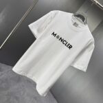 P75 MONCL* 蒙口* 2026春夏新款短袖T恤 定制纯棉字母logo 植绒+章仔 颜色：黑色 白色 深蓝 棕色 码数：S M L XL XXL