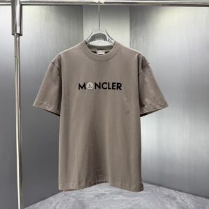 P75 MONCL* 蒙口* 2026春夏新款短袖T恤 定制纯棉字母logo 植绒+章仔 颜色：黑色 白色 深蓝 棕色 码数：S M L XL XXL