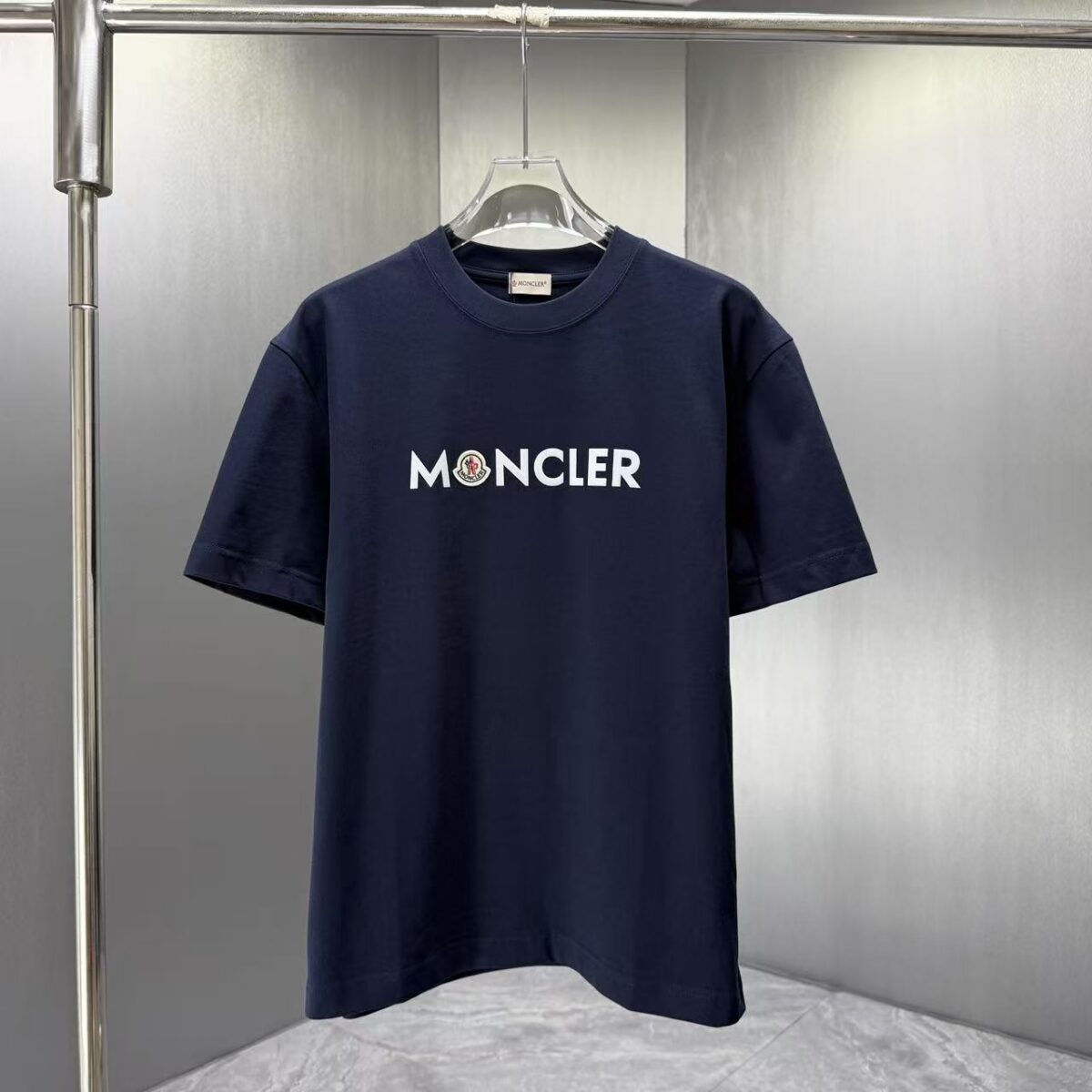 P75 MONCL* 蒙口* 2026春夏新款短袖T恤 定制纯棉字母logo 植绒+章仔 颜色：黑色 白色 深蓝 棕色 码数：S M L XL XXL