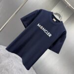 P75 MONCL* 蒙口* 2026春夏新款短袖T恤 定制纯棉字母logo 植绒+章仔 颜色：黑色 白色 深蓝 棕色 码数：S M L XL XXL