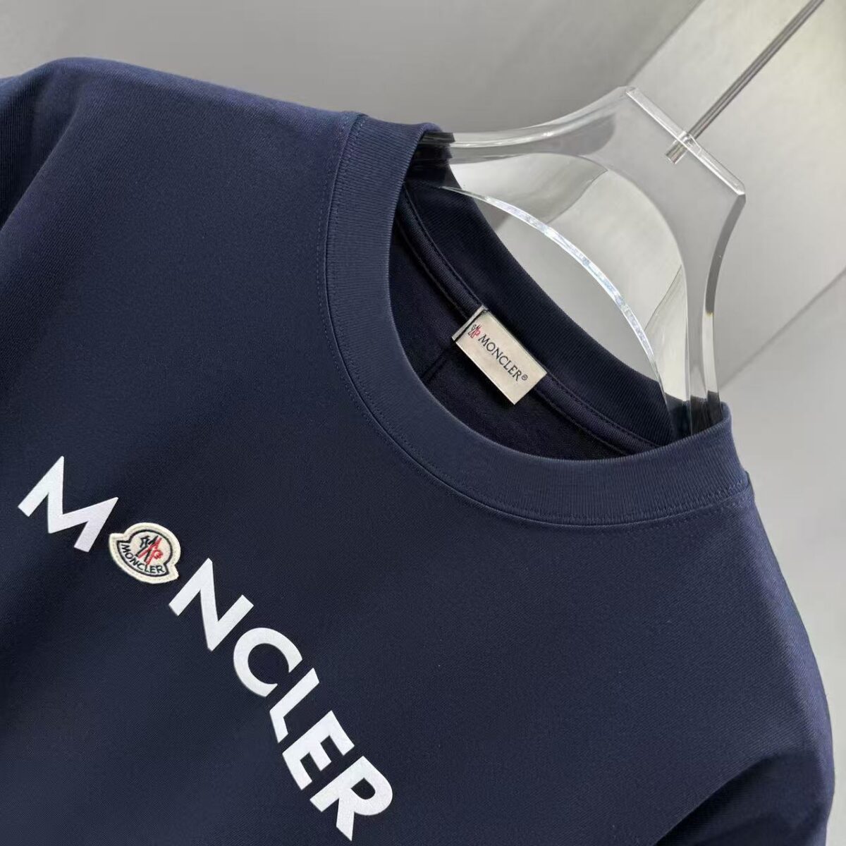 P75 MONCL* 蒙口* 2026春夏新款短袖T恤 定制纯棉字母logo 植绒+章仔 颜色：黑色 白色 深蓝 棕色 码数：S M L XL XXL