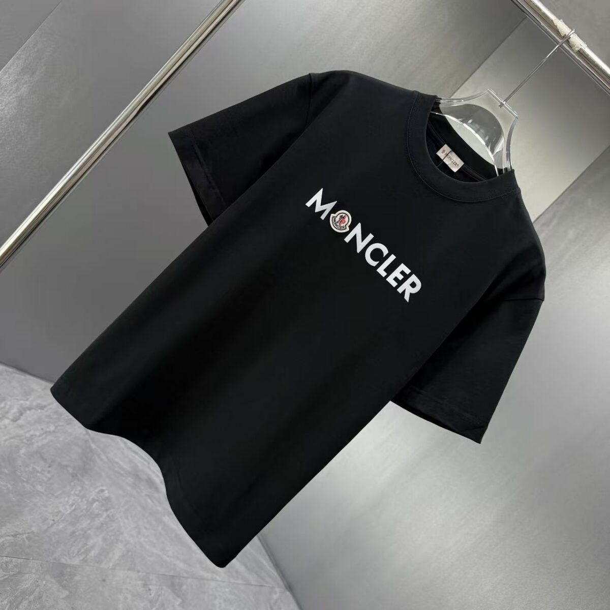 P75 MONCL* 蒙口* 2026春夏新款短袖T恤 定制纯棉字母logo 植绒+章仔 颜色：黑色 白色 深蓝 棕色 码数：S M L XL XXL
