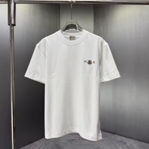 P75 MONCL* 蒙口* 2026春夏新款短袖T恤 定制纯棉字母logo 植绒+章仔 颜色：黑色 白色 深蓝 棕色 码数：S M L XL XXL