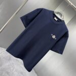 P75 MONCL* 蒙口* 2026春夏新款短袖T恤 定制纯棉字母logo 植绒+章仔 颜色：黑色 白色 深蓝 棕色 码数：S M L XL XXL
