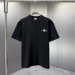 P75 MONCL* 蒙口* 2026春夏新款短袖T恤 定制纯棉字母logo 植绒+章仔 颜色：黑色 白色 深蓝 棕色 码数：S M L XL XXL