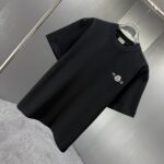 P75 MONCL* 蒙口* 2026春夏新款短袖T恤 定制纯棉字母logo 植绒+章仔 颜色：黑色 白色 深蓝 棕色 码数：S M L XL XXL