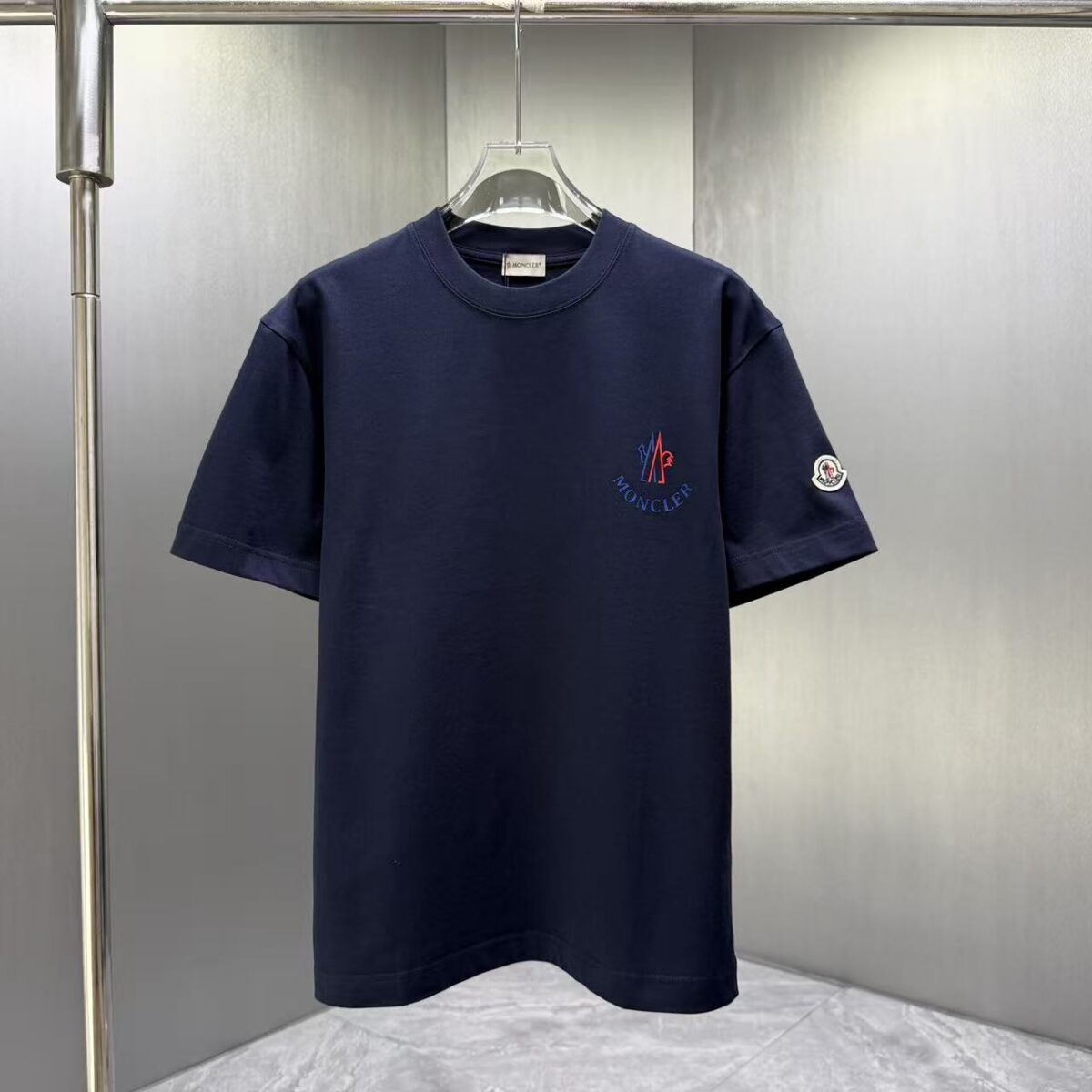 P75 MONCL* 蒙口* 2026春夏新款短袖T恤 定制纯棉字母logo 厚板 颜色：黑色 白色 深蓝 棕色 码数：S M L XL XXL