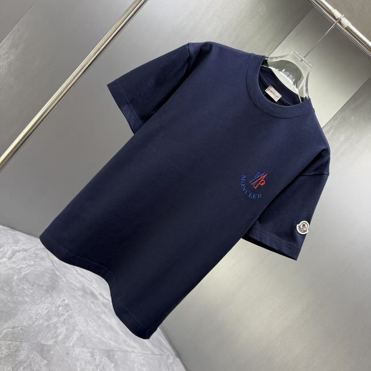 P75 MONCL* 蒙口* 2026春夏新款短袖T恤 定制纯棉字母logo 厚板 颜色：黑色 白色 深蓝 棕色 码数：S M L XL XXL
