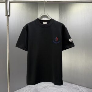 P75 MONCL* 蒙口* 2026春夏新款短袖T恤 定制纯棉字母logo 厚板 颜色：黑色 白色 深蓝 棕色 码数：S M L XL XXL