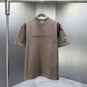 P75 MONCL* 蒙口* 2026春夏新款短袖T恤 定制纯棉字母logo 厚板 颜色：黑色 白色 深蓝 棕色 码数：S M L XL XXL