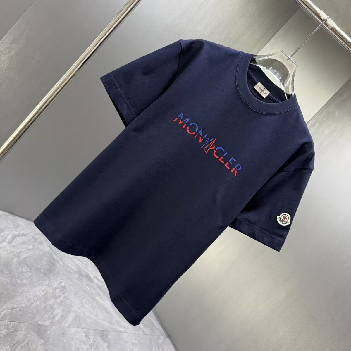 P75 MONCL* 蒙口* 2026春夏新款短袖T恤 定制纯棉字母logo 厚板 颜色：黑色 白色 深蓝 棕色 码数：S M L XL XXL