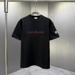 P75 MONCL* 蒙口* 2026春夏新款短袖T恤 定制纯棉字母logo 厚板 颜色：黑色 白色 深蓝 棕色 码数：S M L XL XXL