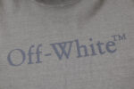 P75 OFF-WHITE纯棉280g洗水做旧双纱重磅渐变LOGO印花短袖T恤 做旧灰色 S M L XL