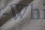 P75 OFF-WHITE纯棉280g洗水做旧双纱重磅渐变LOGO印花短袖T恤 做旧灰色 S M L XL