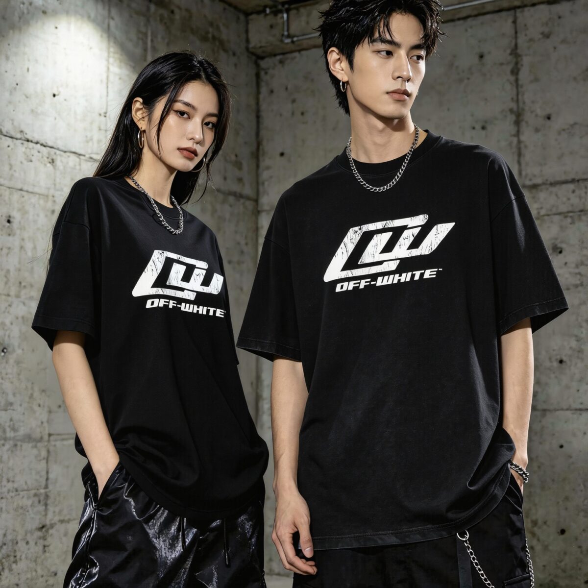P75 《𝙉𝙚𝙬⚜️off》 2026春夏新款短袖T恤 32支275克双纱棉、做旧洗水炒雪花印花 颜色：咖绿色 紫色 灰色 黑色 码数：S M L XL XXL