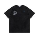 P75 off white 25新款油画人像洗水款短袖T恤 颜色：黑色 尺码：S M L XL