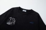 P75 off white 25新款油画人像洗水款短袖T恤 颜色：黑色 尺码：S M L XL