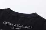 P75 off white 25新款油画人像洗水款短袖T恤 颜色：黑色 尺码：S M L XL