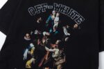 P75 off white 25新款油画人像洗水款短袖T恤 颜色：黑色 尺码：S M L XL