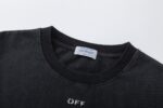 P75 off white新款宽松版短袖T恤 尺码：S M L XL 颜色：洗水黑色