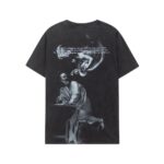 P75 off white 24n新款黑白油画老人像洗水款短袖T恤 颜色：黑色 尺码：M L XL