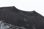 P75 off white 24n新款黑白油画老人像洗水款短袖T恤 颜色：黑色 尺码：M L XL